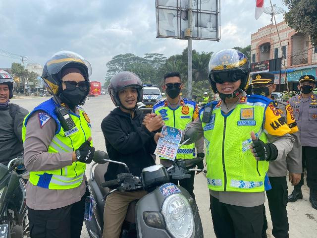 Kapolres Pelalawan Tinjau Pelaksanaan Operasi Zebra Lancang Kuning 2023