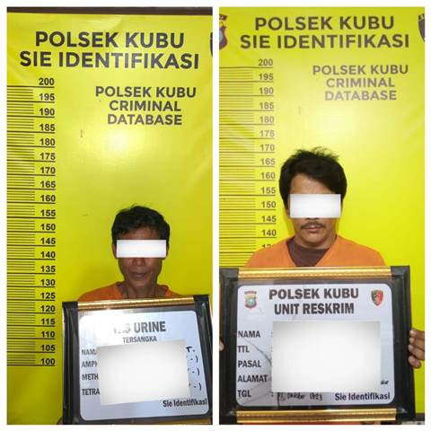 Dua Tersangka Sabu Warga Pulau Halang Muka Diciduk Polsek Kubu