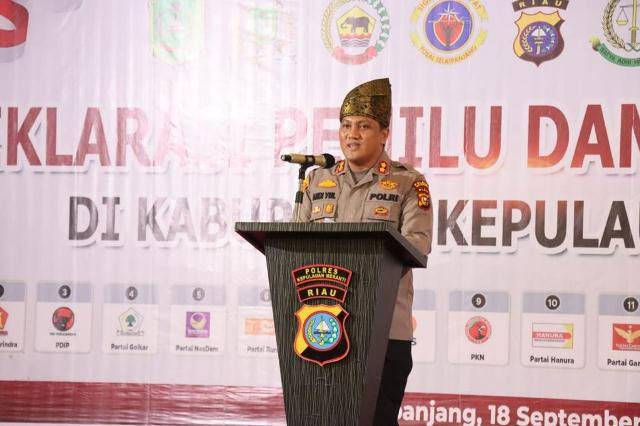 Deklarasikan Pemilu Damai 2024, Kapolres Meranti Ajak Semua Elemen Jaga Kondusifitas Pesta Demokrasi