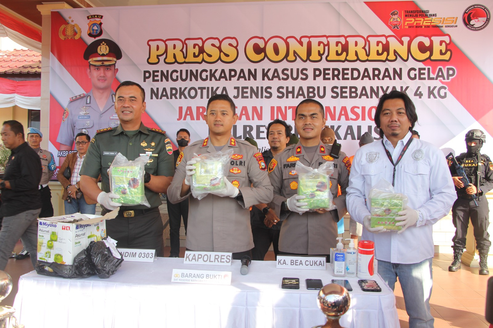 Pangdam I/BB Apresiasi Kodim 0303/Bengkalis Gagalkan Pengiriman Sabu-sabu Seberat  4 Kg