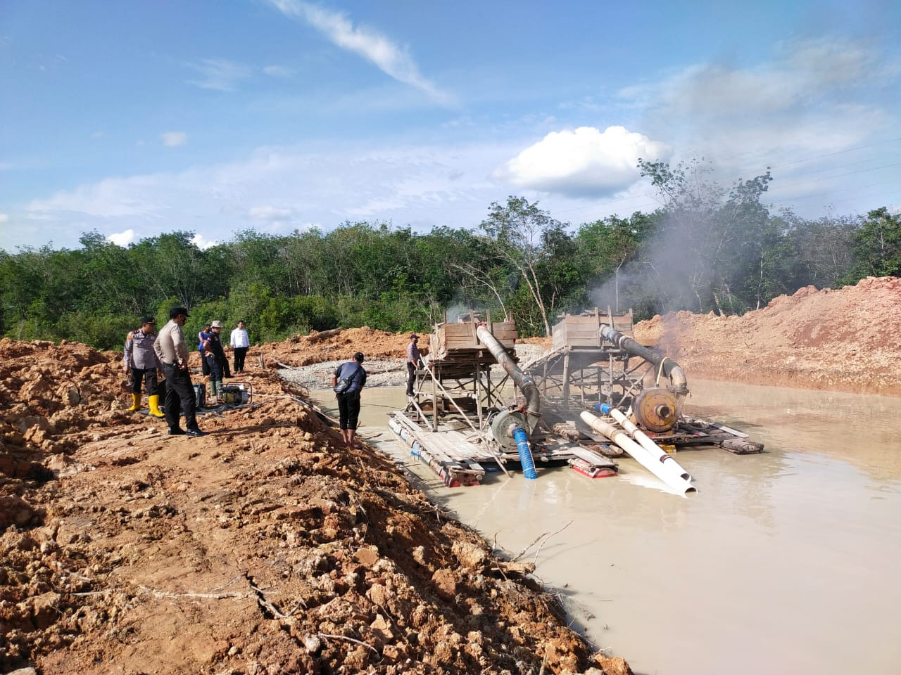 Kapolsek Kuantan Mudik Lakukan Penindakan PETI di Desa Luai 