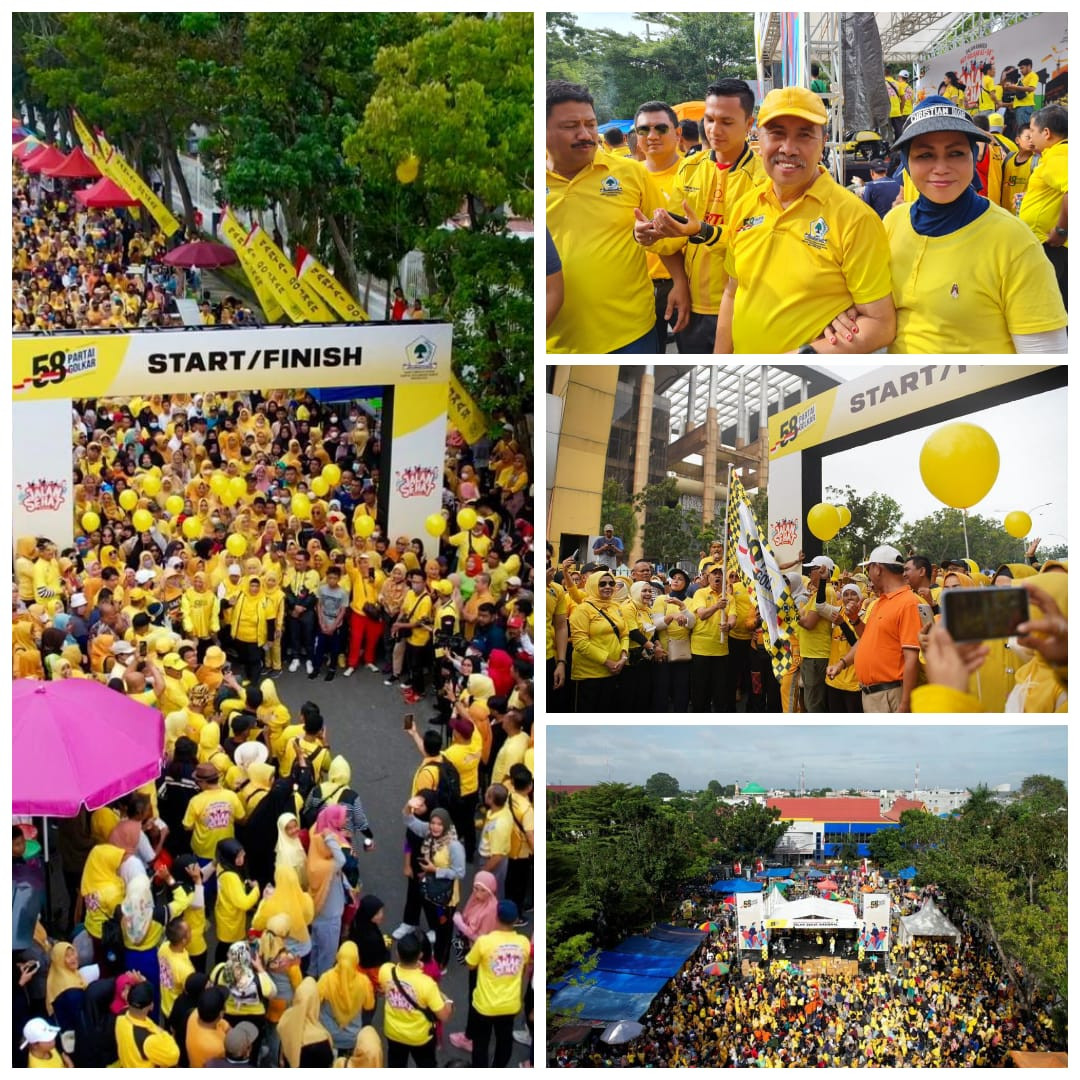Ribuan Peserta Jalan Sehat Kuningkan Pekanbaru, Syamsuar: Do akan Golkar Menang Pemilu 2024