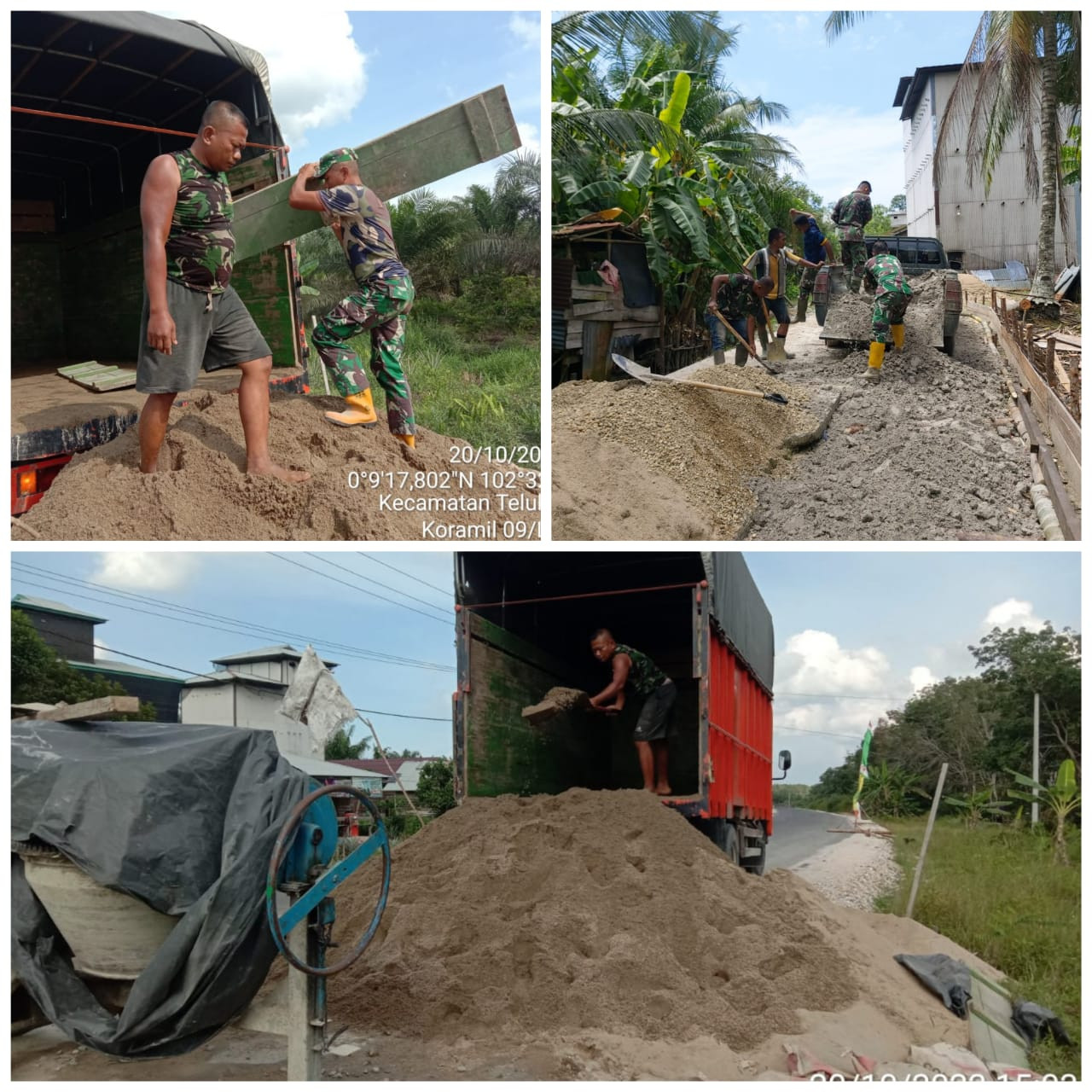 Sigap, Satgas TMMD 115 Kodim 0313/KPR Posisikan Material Ke Lokasi