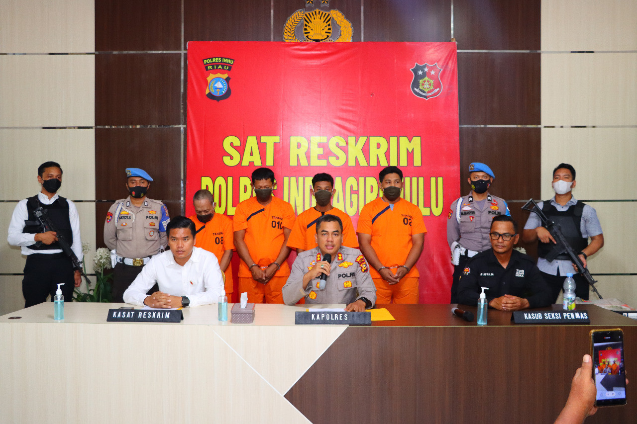 Polres Inhu Gelar Press Realese Pengungkapan Kasus Korupsi dan Curanmor