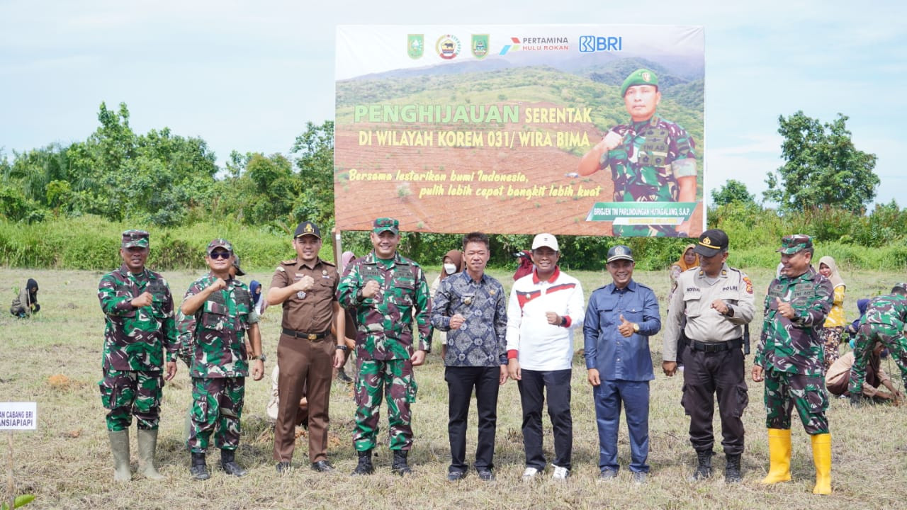 Bupati, Wabup, Dandim 0321 Rohil Canangkan Program Penghijauan Buah Serentak Diwilayah Korem 031/Wir