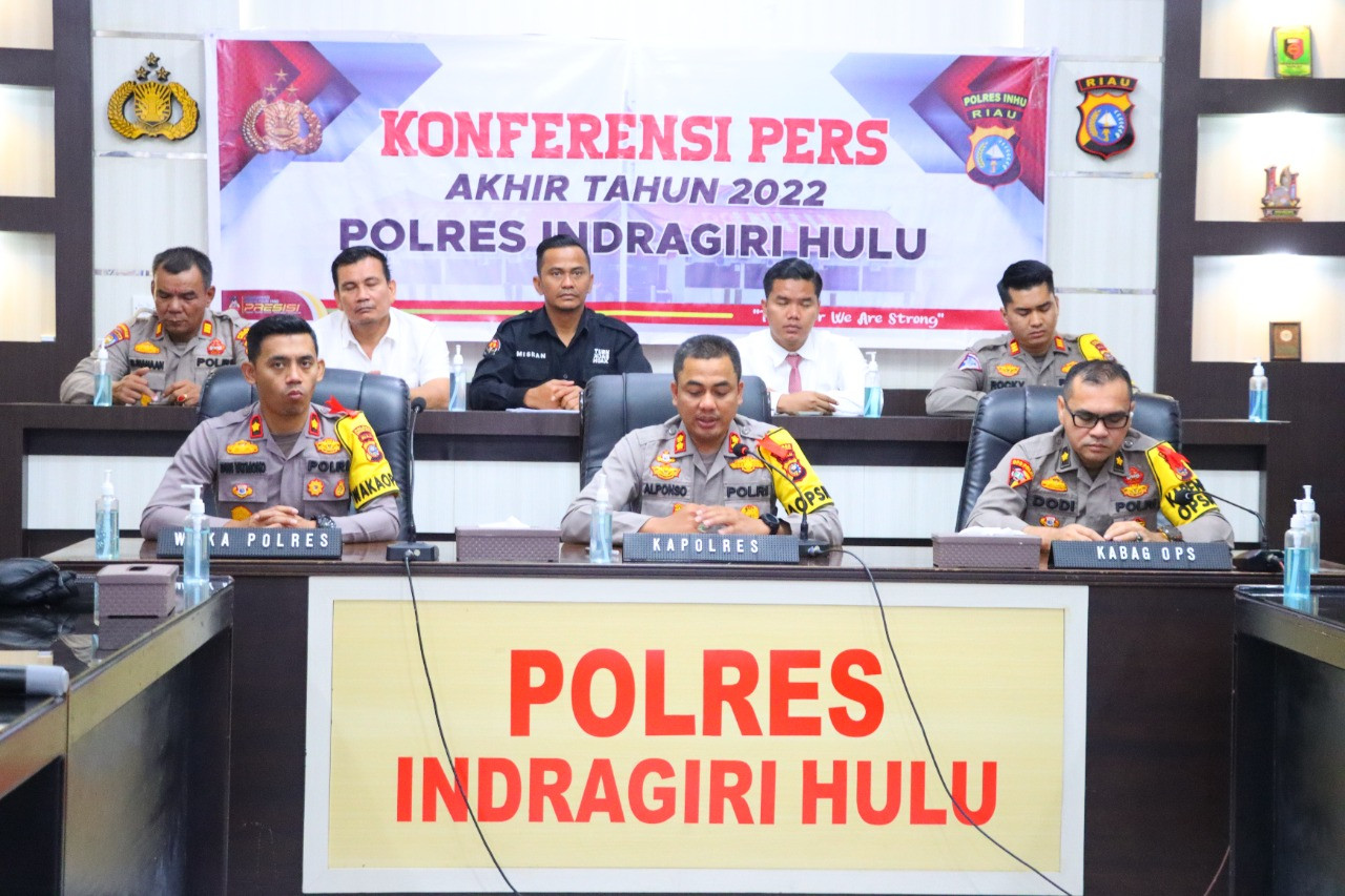 Polres Inhu Gelar Press Release Akhir Tahun 2022, Ini Paparannya