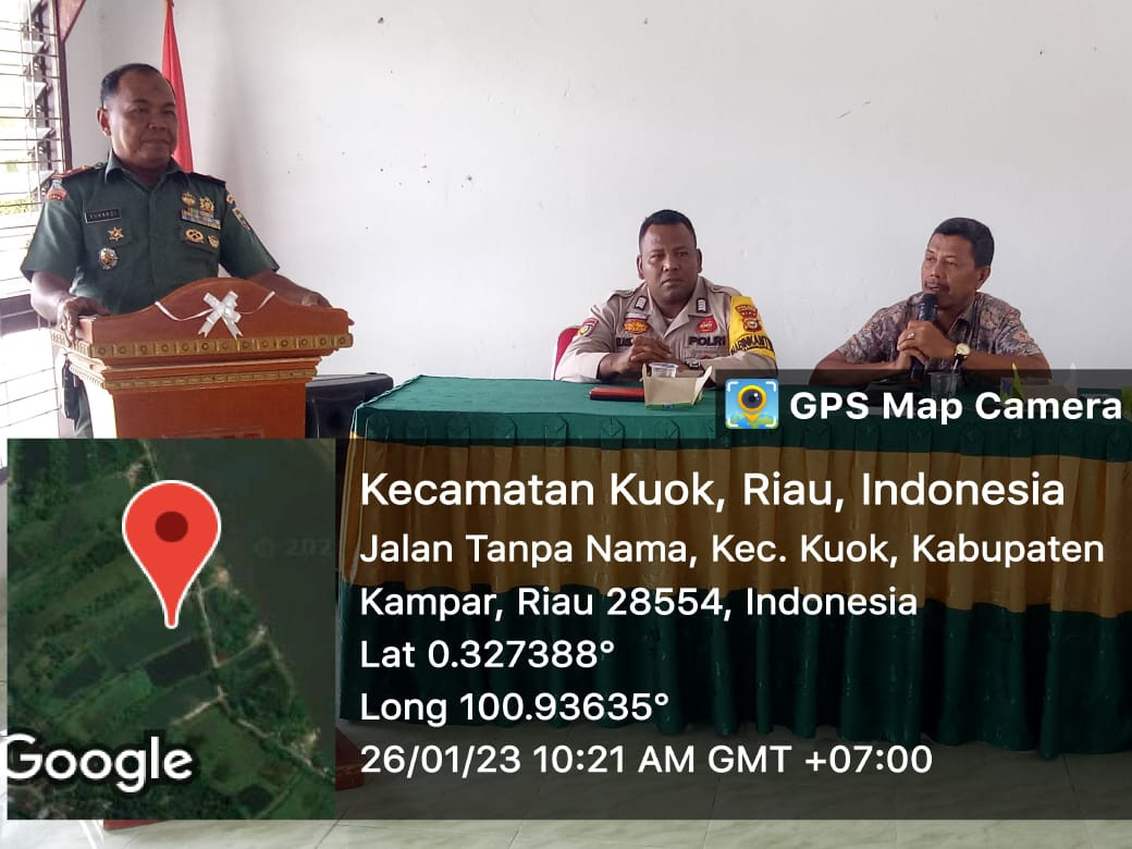 Danramil 01 Bangkinang Moyor Inf H Yuhardi Sosialisasi Komcad ke Masyarakat Kuok