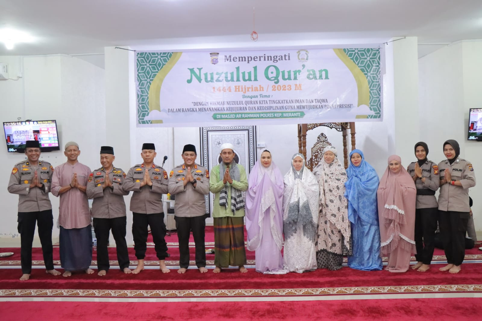 Kapolres Meranti Bersama Jajaran dan Bhayangkari Peringati Nuzul Quran 1444 Hijriyah