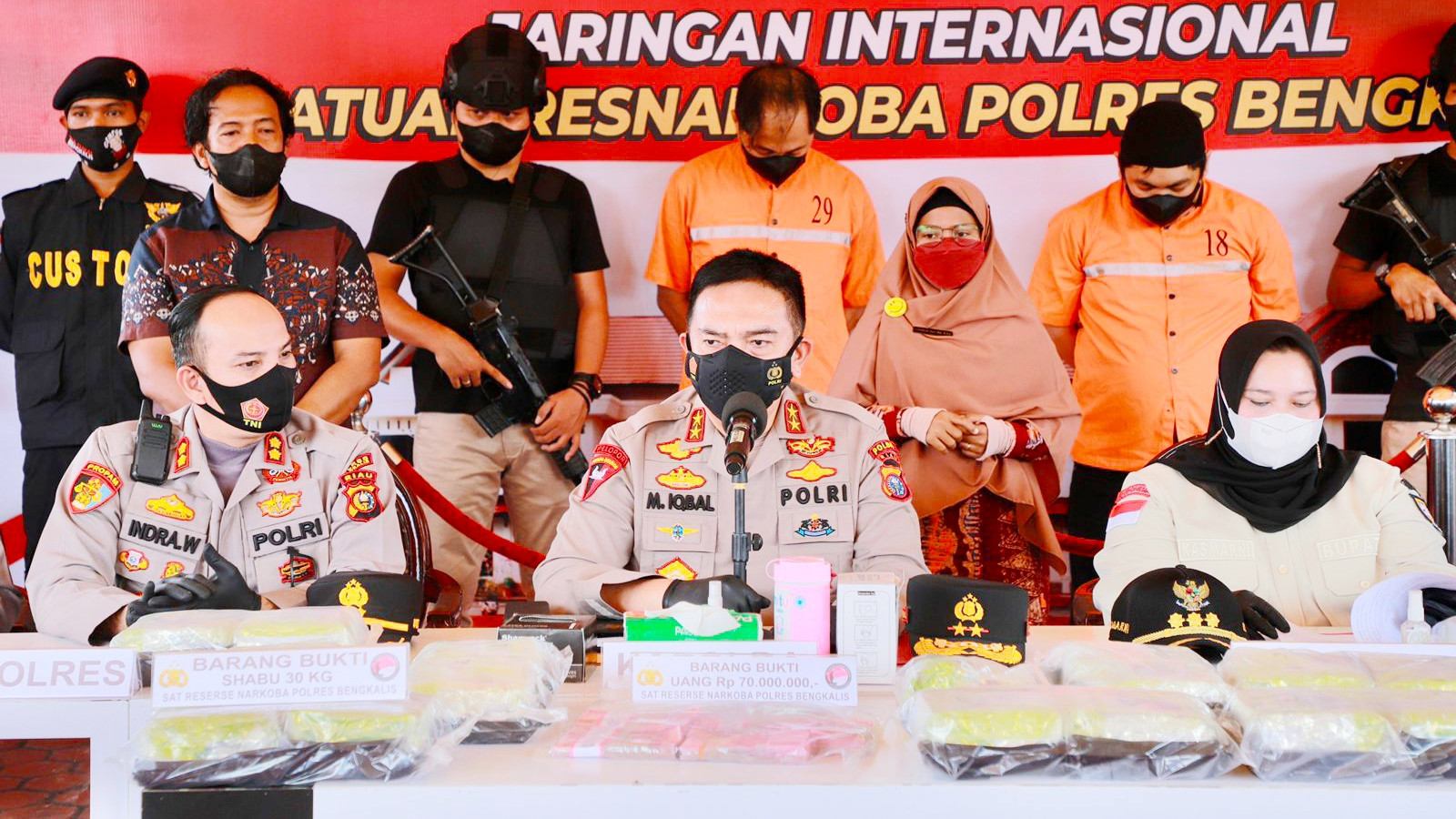 Polres Bengkalis Gagalkan Pengiriman 30 Kg Sabu dari Malaysia Tujuan Jakarta