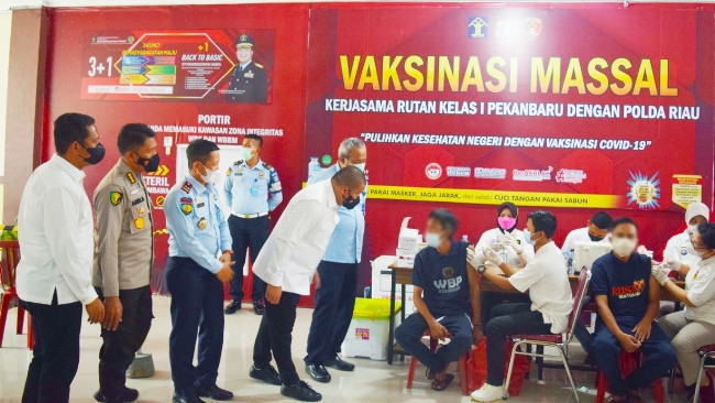 Rutan Pekanbaru Gelar Vaksinasi Bagi WBP dan Petugas
