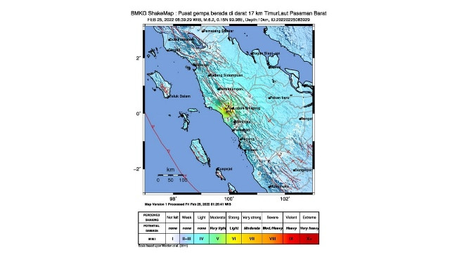 Getaran Gempa di Sumbar Dua Kali Guncang Sejumlah Wilayah di Riau