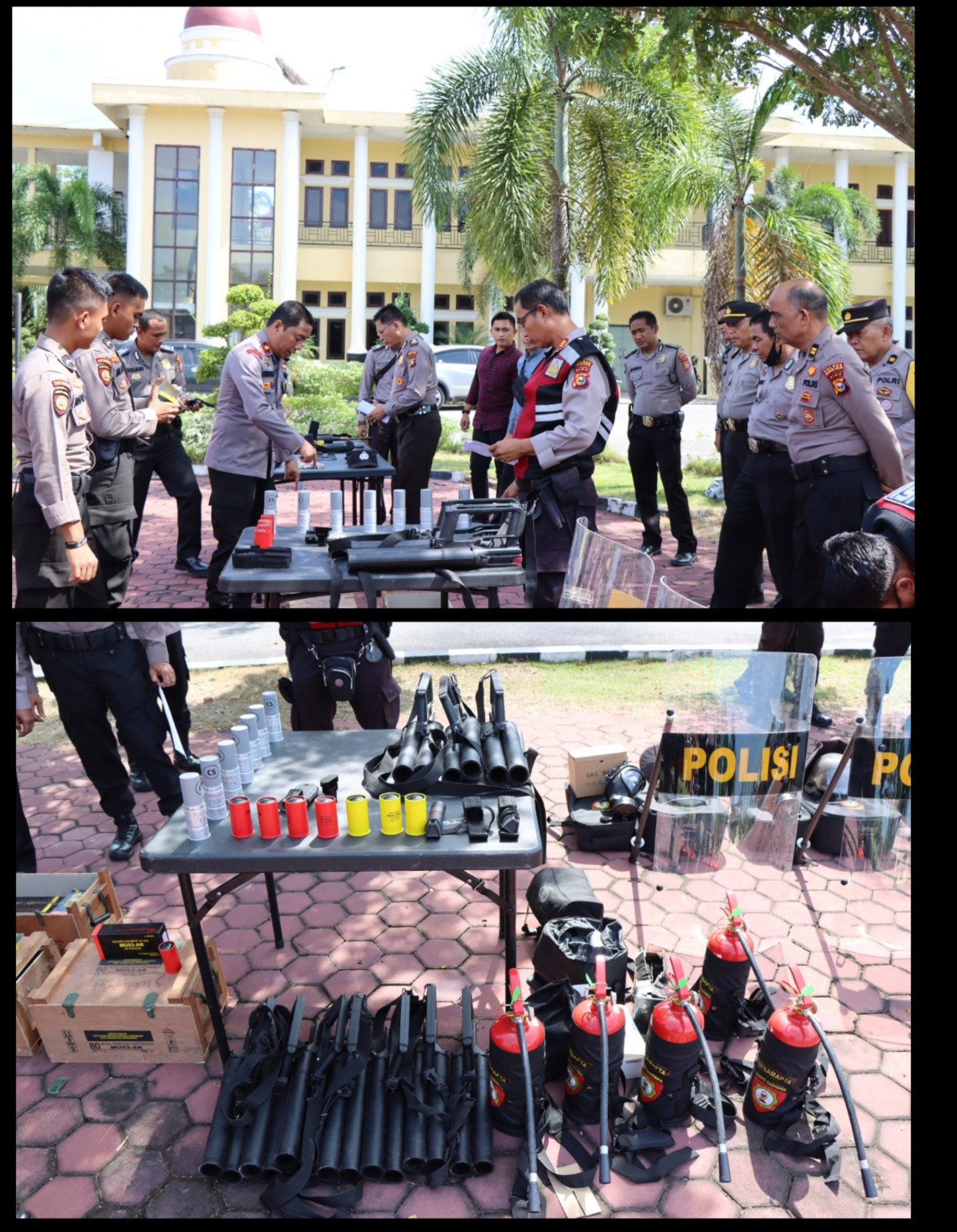 Kapolres Pantau Kenderaan Operasional Dan Peralatan Dalmas Serta Senpi Personil