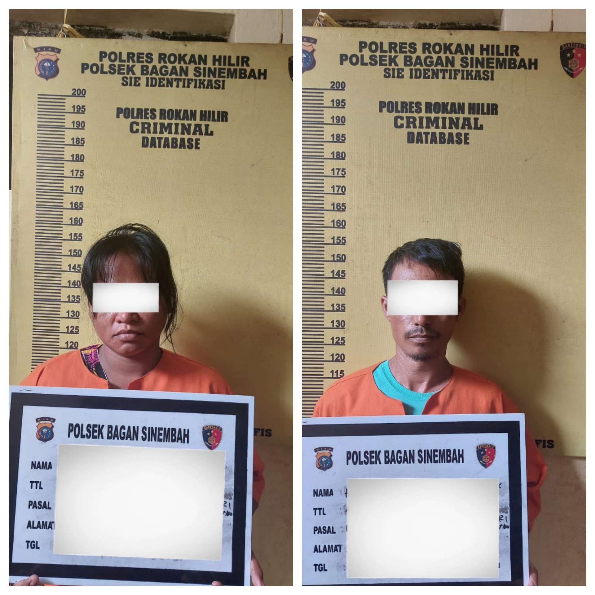 Nasib Pasutri Ini Apes, Saat Konsumsi Sabu Ditangkap Polsek Bagan Sinembah