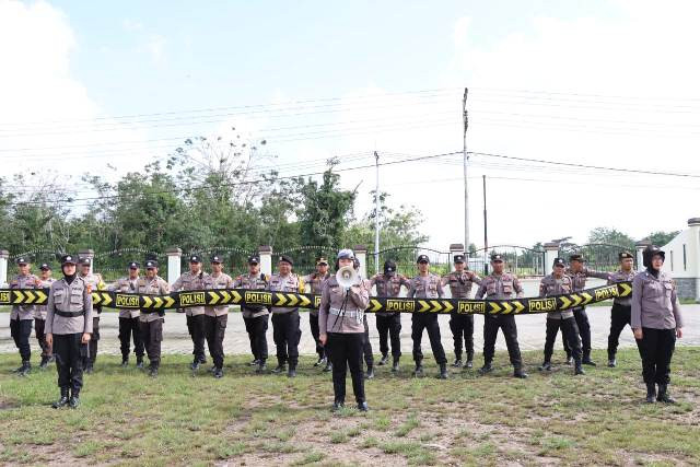 Persiapan Ops Mantap Brata, Ratusan Personel Polres Meranti Ikuti Latihan Dalmas Sispamkota