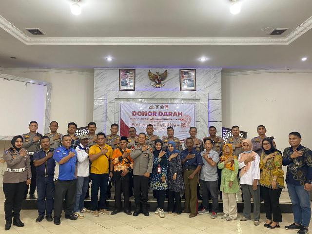 Peringati HUT Humas Polri ke -72 Polres Pelalawan Gelar Aksi Donor Darah